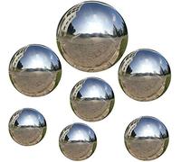 7pcs 4.7in/3.9in/3in/2.5in Diameter Gazing Globe Mirror Ball,Silver Stainless Steel Polished Reflective Smooth Garden Sphere,Colorful and Shiny Addition to Any Garden or Home