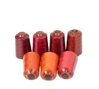 7PCS 402 High-Speed Sewing Machine Thread - 7-Pack Red Color Polyester Denim Thread, 800Yards Small Cone Thread for Household Sewing Crochet Kits for Beginners Adults