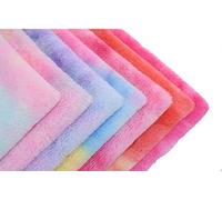 7PCS 50 * 50cm Colorful Knitted Panne Velvet Plush Fabric Anti Pill Fabric Patchwork Polyester Fleece Cloth for DIY Sewing Handmade Dolls