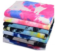 7PCS 50 * 50cm Colorful Knitted Polar Fleece Fabric Anti Pill Fabric Patchwork Polyester Plush Fleece Cloth for DIY Sewing Handmade Dolls