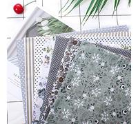7pcs 50 * 50cm Cotton Fabric DIY Assorted Squares Pre-Cut Bedding Suite Quarters Bundle Quilt Dormitory Set(Grey)