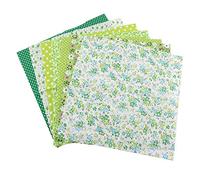 7PCS 50 X 50cm Cotton Fabric, Quilting Patchwork Fabric DIY Making Supplies Precut Bedding Kit Quarters Bundle for Crafting Home Decoration Sewing (Green)