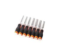 7pcs 6-19mm Woodwork Chisel Set cr-vs Carving Wood Tools Chisels Carpenter Tool TPR Handle Professional Carving kni-FES Wood Graver (Flat Chisel)