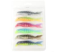 7pcs/6pcs/5pcs/3pcs Paddle Tail Fishing Bait Set with Unique Segment Design for Enhanced Performance (10cm six-piece box)