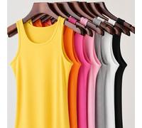 (7pcs-7colors, 16) 7 Colors Assorted Camisole for Women, Stretch Breathable Tank Tops, Soft Daily Inner Base Wear