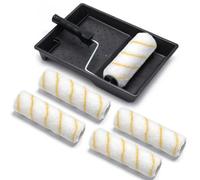 7Pcs 9" Paint Roller Set Tray Rollers Soft Sleeves Brush Kit Decorating Painting