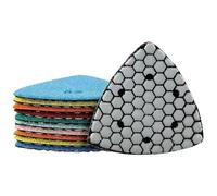 7Pcs 90mm Triangle Dry Polishing Pads for Granite Marble Concrete Stone Sanding Discs(3000)