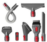 7Pcs Accessory Kit Compatible with Dyson V7, V8, V10, V11, V15 Cordless Vacuum - Replacement Brush Set with Flexible Extension Hose, Mattress Tool, Hard Brush & Crevice Nozzle