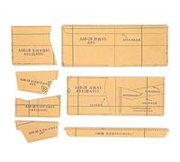 7Pcs Acrylic Wallet Template, DIY Leather Craft Tool, Transparent Manual Portfolio Pattern for Short Wallet Making, Includes 7 Durable Templates with Kraft Paper Protection