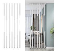 7pcs Adjustable Aluminum Entryway Divider Modern Open Concept Wall ion Post for Living Room & Studio White 80cm (2.62ft) - Stylish Space Separator