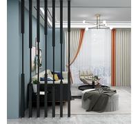 7pcs Adjustable Metal Room Divider Posts - 78.7" Privacy ions for Office & Bedroom - Sturdy Black Wall Dividers with Stable Base for Enhanced Space Management