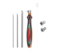 7pcs Adjustable Punch Needle Embroidery Tool Set with Wooden Handle for DIY Fabric Crafts, Embroidery Pen and Needles for Beginners
