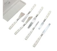 7Pcs Artists Spatula Set Wood Handle Palette Tool Paint Mixing Scraper for Oil Painting Acrylic Painting Color Mixing