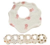7Pcs Baby Bibs Absorbent & Quick Dry Cute Soft Baby Bibs for Drooling and Teething with Adjustable Snaps Unisex for Drooling and Teething