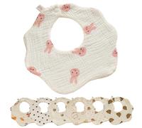 7Pcs Baby Bibs Absorbent & Quick Dry Cute Soft Baby Bibs for Drooling and Teething with Adjustable Snaps Unisex.