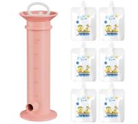 7Pcs Baby Food Pouch Maker Set, Safe Baby Pouch Maker with 6PCS 150ml Refillable Reusable Food Pouches for Kids, Easy to Clean