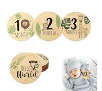 7PCS Baby Milestone Cards Double-Sided Baby Announcement Ideas Baby Monthly Milestone Cards Wooden Newborn Monthly Welcome Sign Milestone Baby Cards for Photo Prop Documenting Growth