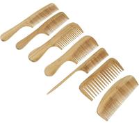 7Pcs Bamboo Hairbrush Comb with Natural Bristles Anti-static Tail and Tooth Combs for Men Women Detangling and Styling Wet Dry Hair of All Types, Resulting in less hair breakage, Which may help inc...