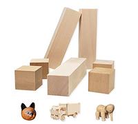 7Pcs Basswood Carving Blocks, 2 Size Smooth Unfinished Wood Blocks,DIY Wood Carving Kit,Shaping,Painting Creative Wood Art Craft,Natural Whittling Blocks for Carving Beginners and Professional