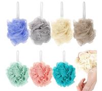 7pcs Bath Loofah Sponge Pe Shower Puff for Bathroom Use