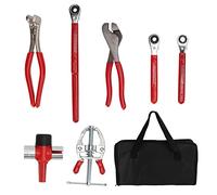 7pcs Battery Service Kit, Steel Terminal Pliers Wrench Brush Puller Set for Car Battery Maintenance, Durable Hardened Jaws Fit Most Terminals with Storage Bag