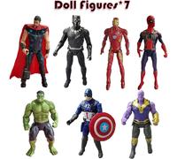 7pcs Big Ultimate Superhero Action Figures Setcollectible Models 6.3-inches Tall, Exclusive Adventures Super Hero Set, For Boys And Girls Who Obsessed