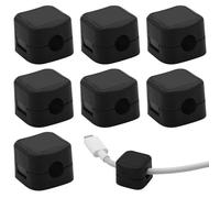 7pcs Black Cable Holders,Magnetic Cable Management Clips,Desktop Cable Manager,Magnetic Cable Holder, Self Adhesive Cable Clips, for Home Wall Bedroom Kitchen Office