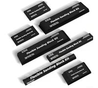7pcs Black Flexible EVA Sanding Blocks Wet Dry Sanding Performance Multiple Size Easy Clean Black Foam Woodworking Auto Body Repair Detailing Versatile Surfaces Finishing