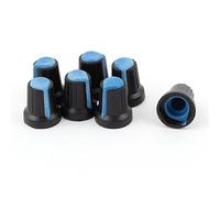 7Pcs Black Variable Resistors Knob w Blue Pointer 6mm Knurled Shaft Potentiometers for Potentiometer Specialised accessories