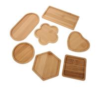 7pcs Blank Bamboo Mosaic Tray Coasters for DIY Crafting