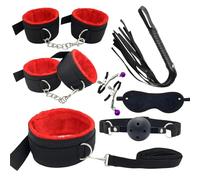7pcs Bondage Straps Set for Men and Women, BDSM Plush Straps Kit for Couples Sex Training -UKLC004Z (Red, A:Same and Cheaper)