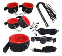 7pcs Bondage Straps Set for Men and Women, Interesting BDSM Plush Straps Kit for Couples Sex Training -UKGC04Z (Red, A:Same and Cheaper)