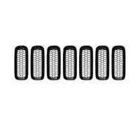 7Pcs Bright Black Front Grille Inserts Sticky Grill Cover Frame Trims Kit For Jeep For Renegade 2015-2018 Car Front Grill(Bright Black A)