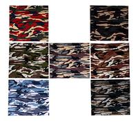 7Pcs Camouflage Print Fabric Squares Fat Quarters Camo Camouflage Cotton Blend Fabric Cloth for Quilting Sewing Patchwork
