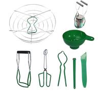 7Pcs Canning Jar Lifter, Glass C-anning J-ar Accessories Wire Clamp Stainless Steel, Ca-nning Tool Set Can-ning Starter Kit With Ja-r L-ifter Tong Wrench Funnel Magnetic Lid Li-fter Bubble Remover Lid