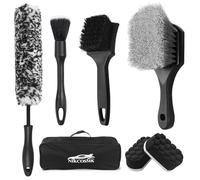 7Pcs Car Wheel Brush kit, Tire Brush, Wheel Cleaner Brush, Soft-bristled Rim Cleaner Brush, Tire Shine Applicator Pad, Car Detailing Brushes, Wheel Brushes for Cleaning Wheels,Tires