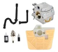 7PCS Carburetor Kit with Fuel Line for MS340 MS350(Two) | 7-piece set, carburetor, fuel line, air filter, gaskets, fits MS340/350/360, for durable metal construction