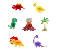 7Pcs Cartoon Dinosaur Animal Paper Ornament Party Centerpieces For Kids Birthday Party And Baby Showers Decorations