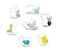 7Pcs Cartoon Zoo Series Cookie Cutter Set Stainless Steel Cute Animal Sandwich Cutter to Animal Biscuit Cutter Baking Mould for Cake Decorating Pastry Cookie Making