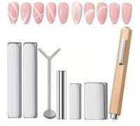 7PCS Cat Eye Magnet Nail Tools, Multi-Shape Magnetic Nail Art Set for Cat Eye Gel Polish, DIY & Professional Manicure, Gradient, Halo, Flower & 3D Effects, Nail Magnets for Nail Art