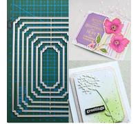 7pcs Christmas Frame Layer Metal Die Cuts,Square Frame Flower Lace Edge Cutting Dies Cut Stencils for DIY Invitation Card Scrapbooking Album Decorative Embossing Paper Dies Card Making