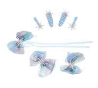 7pcs Christmas Hair Clips Bow Knot Cloth Barrettes for Little