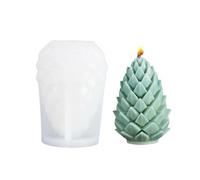 7PCS Christmas Tree Carving Pattern Cylindrical Candle 3D Silicone Mold Reindeer Snowflake Elk for Handmade(Clear05)