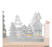 7Pcs Christmas Village Silicone Moulds, Durable and Portable, Candle Holder Plaster Mold with Base, for Birthdays, Valentine's Day, Mother's Day, Christmas, Thanksgiving and Weddings