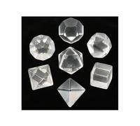 7PCS Clear Crystals Geometry Blank K9 for Meditation and Relaxation Tabletop Adventure Gaming