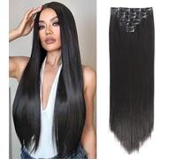 7Pcs Clip In Hair Extensions, Black Hair Extensions 55cm, Straight Clip In Hair Extensions for Women, Natural Looking Hair Extensions Clip In for Daily Use and Special Occasions