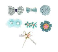 7PCS Cloth Exquisite Compact Gift Box Pet Hair Clip Hairpin Headwear Accessory for Small Dogs Cats