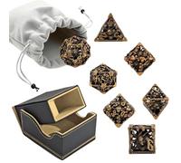 7pcs Colorful Metal Gothic Dice Dragon Hollow Metal Polyhedral Dice Set Suitable for Role-Playing RPG Board Game Card Game(Monster)