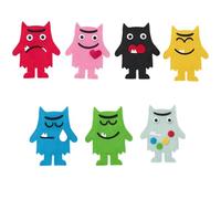 7PCS Colour Monster Puppets, The Colour Monster Hand Puppets for Kids Age 3-8, Emotional Learning Educational Toys, Classroom and Therapy Activities, Felt Puppet Set for Storytelling and Role Play
