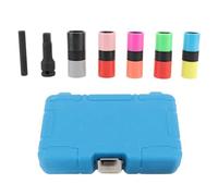 7pcs Colourful CrMo Steel Lug Nut Socket Set, Impact Socket Set for Wheel Nut Removal, 6 - Point Double - Sided Flip Socket with Protective Nylon Sleeve, Universal Fit for Cars and